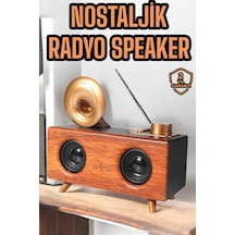 Hubrendy Tekno Çalar Radyo Müzik Kutusu Nostaljik Hoparlör Speaker