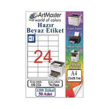 A4 Hazır Beyaz Etiket 70x35 Mm 50 Sayfa 1 Paket 24 Lü Kendinden Yapışkanlı Fotokopi Lazer İnkjet Kağıdı Yazıcılar İçin
