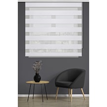 Pliseli Zebra Stor Perde 3050 Beyaz Ev Ofis Mutfak Balkon Çocuk Odası Yatak Odası Salon Perdesi Beyaz