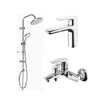 Creavit SH640 Solo SO1500 + SO2500 + SH640 3'lü Duş Seti Takımı Krom