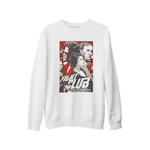 Fight Club Beyaz Kalın Sweatshirt