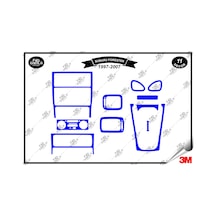 Subaru Forester 1997-2007 Torpido Konsol Trim Göğüs Maun Kaplama Set 11 Parça Mavi Renk
