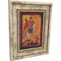 Saint Aziz George Moazaiği Baskılı Taş Tablo 20x25