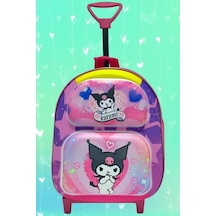 Tezzgelsin 2-6 Yaş Anaokulu Kreş Sanrio Kuromi Model Çekçekli Tekerli 3d Baskılı Sırt Çantası Ve Okul Çantası Çok  Renkli