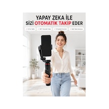 Aı Yüz Takip Özellikli Gimbal Selfie Stick 360 Dönebilen Telefon Tutucu Uzayabilir Bluetooth Kumand Renkli