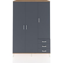 Kronos Dolap 6 Raflı 3 Çekmeceli Tek Askılı 132x59x195 Çam-antrasit/antrasit Antrasıt/antrasıt