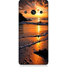 Realme 11 Pro Uyumlu Günbatımı Sahili Desenli Silikon Kılıf
