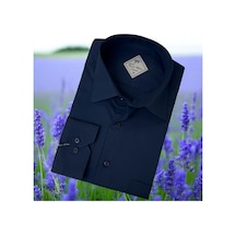 Linen Keten Klasik %100 Cotton Uzun Kollu Terletmeyen Lacivert Gömlek Regular Kalıp -10353 Lacivert