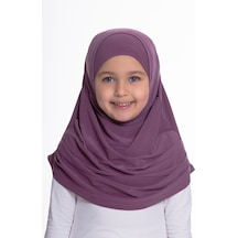 Hürrem Bone Violet Pratik Hazır Geçmeli Çocuk Tesettür Bone Sandy Kumaş Kendi Çok Renkli