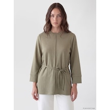 Lcw Modest Haki Soft Touch Kadın Sweatshirt Tunik
