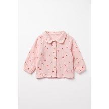 Tiffany Baby & Kids Müslin Cherry Vibe Tasarımlı Gömlek Ekru