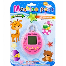 Machine Pet Dijital Sanal Evcil Hayvan Anahtarlık Oyunu Lcd Ekranlı Elektronik Oyuncak Pembe "