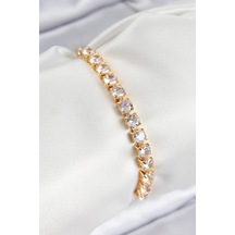 Pirinç Zirkon Taşlı Kare Model Gold Renk Asansörlü Kadın Bileklik Eb-53-vice/ 1395 1041 Çok Renkli 68684984