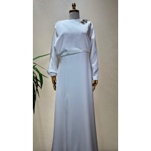 Missemramiss Ms-25yc03e4788-e Ekru Renk Diamond Taşlı Elbise Çok Renkli