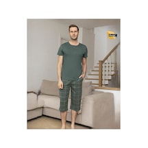 Aydoğan Erkek Modal Patlı Kısa Kollu Pijama Takımı Yeşil