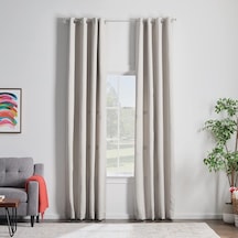 %85 Karartma Perdesi 2 Panelli Set Beyaz Perdeler 250 Cm Uzunluk Isı Yalıtımlı, Gürültü Azaltıcı