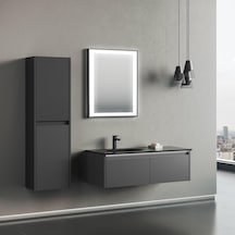 Orka Lisbon 110 Cm Mdf Antrasit Banyo Dolabı Takımı Ve Boy Dolabı Antrasit