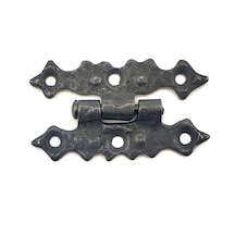 Antika Tarz Dekoratif Pirinç Yıldız Menteşe - 63x36 Mm, Oksit 1 Adet