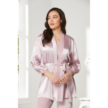 Pierre Cardin Kadife Saten 3'lü Kadın Crop'lu Pijama Takımı - 2050 001