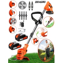 Dragro Alman DRGM3800 Eco Pro 2 Akülü T 3800 Vf 20 Ah Teleskopik Uzatmalı Çim Biçme Tırpanı