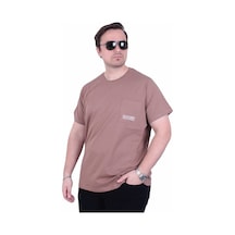 Moc Grande Mocgrande Erkek Büyük Beden Sıfır Yaka Tişört Cepli 26145 Kahverengi