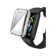 Honor Band 9 İçin Kılıf 360 Full Round Soft Silicone Şeffaf Honor Band 9 İle Uyumlu Kılıf - Şeffaf