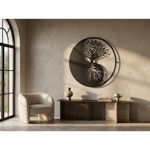 Modern Metal Yin Yang Hayat Ağacı Duvar Tablosu Yuvarlak Salon Ofis Duvar Dekoru