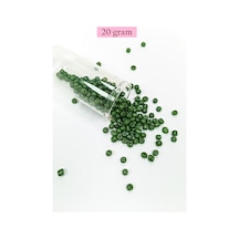 Dökme Cam Kum Boncuk Büyük Boy 6/0 4 Mm - 20 Gram - Koyu Yeşil - Bnc076