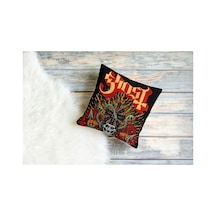 Metal Müzik Grubu Ghost Desenli Kare Yastık Kılıfı Çok Renkli
