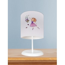 Mekta Home Bebek Ve Çocuk Odası Kelebekli Prenses Kız Desenli Abajur