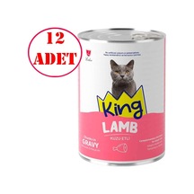 King Kedi Konservesi Kuzu Etli Sos İçerisinde Et Parçacıklı 400 Gr 12 Ad