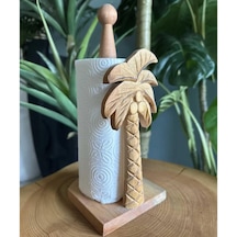 Reyo Ahşap Oyma Peçetelik Kağıt Rulo Havluluk Naturel Palmiye Des