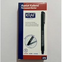 Kraf Permanent Marker Silgili, Siyah, S Uç, Suya Dayanıklı, Cd/dvd/cam/plastik/metal İçin, 12'li Paket 3 Siyah+2 Mavi+ 1 Kırmızı+ 1 Yeşil