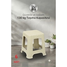 6 Adet Hasır Küçük Boy Sağlam Kaliteli Kalın Tabure Krem-ma108 6 Adet