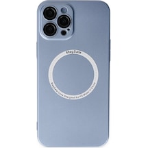 Apple Uyumlu iPhone 12 Pro Kılıf Jack Magneticsafe Lens Silikon Sierra Mavi/