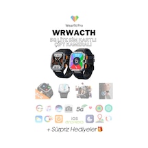 Wearfitpro Wr Watch 5g Lite Sim Kartlı Çift Kameralı Btk'lı Yeni Nesil Özelliklere Sahip Gb 51mm Akıllı Saat