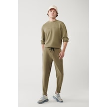 Avva Erkek Haki Soft Touch Fermuar Paçalı Regular Fit Jogger Eşofman Altı A41y3401 Haki