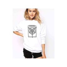 Thrasher Magazine Baskılı Beyaz Kadın Sweatshirt (528333971)