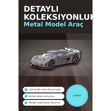 1/64 Siyah Karbon Fiber Kırmızı Detaylı Koenigsegg Agera Rs Diecast Model Araba Bx-313337