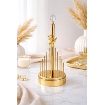 Gold Metal Kaplamalı Çiçek Model Lüks Havlu Peçetelik Mutfak Servislik Çeyizlik Sofra Organizeri Zen Altın