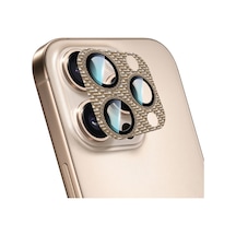 Iphone Uyumlu 16 Pro Caseworld Karbon Fiber Serisi Anti Reflective Full Kamera Lens Koruyucu Gold