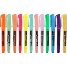 Fosforlu Kalem Tipi 340/345 12 Li 6 Pastel+6 Parlak Renk 12 Renk