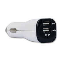 RETRO 5V 4A Apple Uyumlu iPad  , Tablet, Telefon USB Araç Şarj Adaptörü - Beyaz