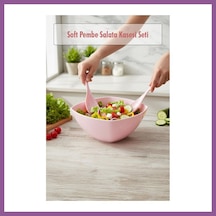Bezos 3,5 Lt Soft Pembe Akrilik Kare Salata Ve Servis Kasesi Seti 3 Parça Rengaren