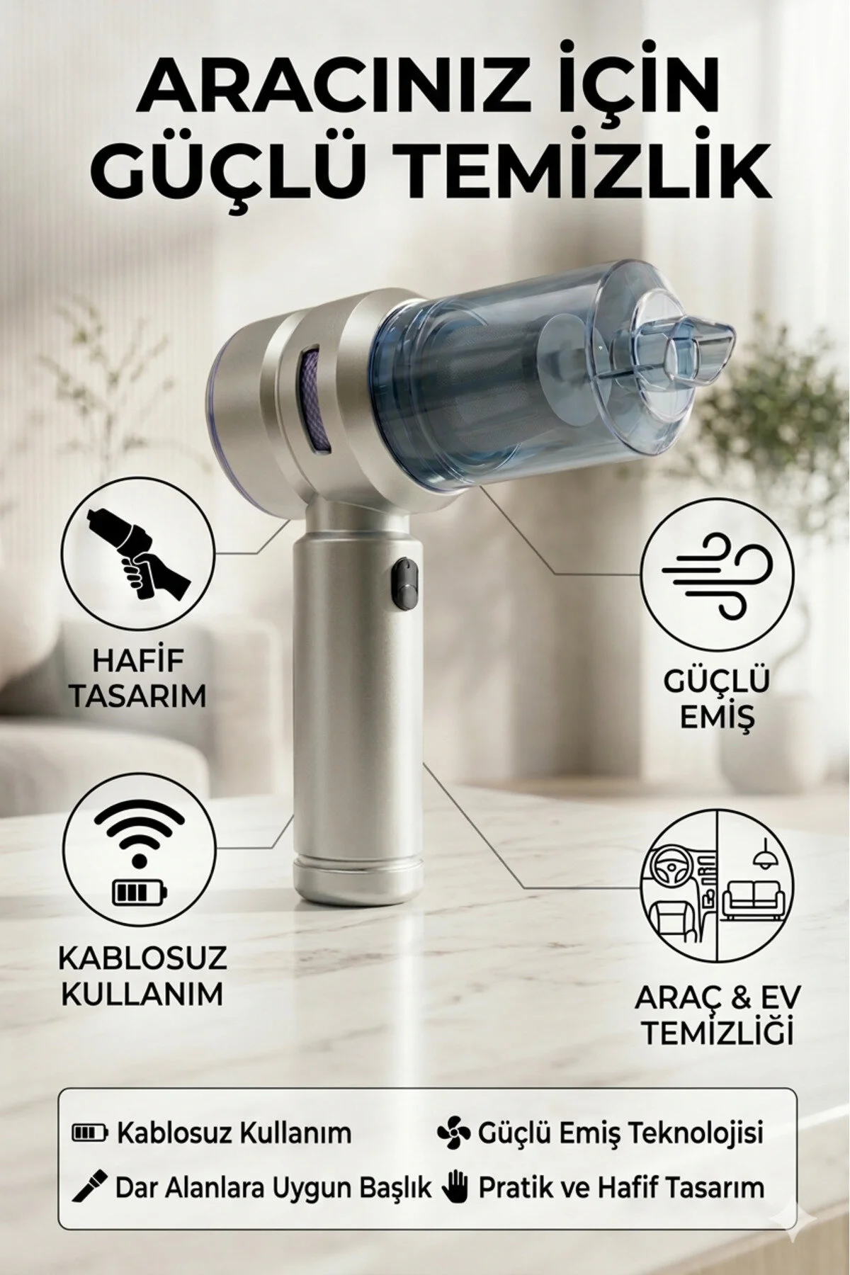 Cs67 Kablosuz Dijital Hava Kompresörü Ve Araç Süpürgesi 2 İn 1 6000mah 150 Psı 150bar