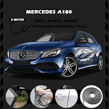 Mercedes A180 Oto Araç Kapı Koruma Fitili 5 Metre Parlak Siyah Renk