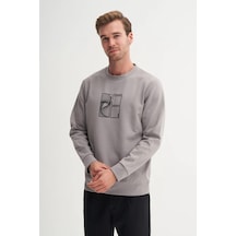 Cazador 53290 Erkek Bisiklet Yaka Sweatshirt Gri