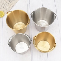 Gümüş Bar Dekor Küçük Kova Buz Kovası Parti Şeker Saklama 1800ml Gümüş