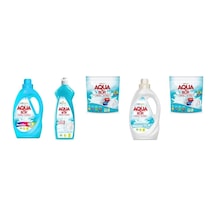 Aquabor Doğal Mineralli Sıvı Renkliler + Bulaşık + Tablet + Sıvı Beyaz + Tablet Set 0.75 LT - 2.5 LT - 12 KG