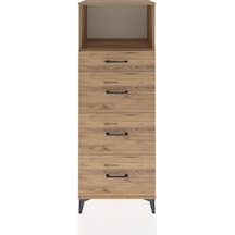 Hyperion Dolap Tek Raflı 4 Çekmeceli 60x44x163 Çam-çam Çam